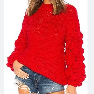 Tularosa Chunky Sleeve Sweater in Red